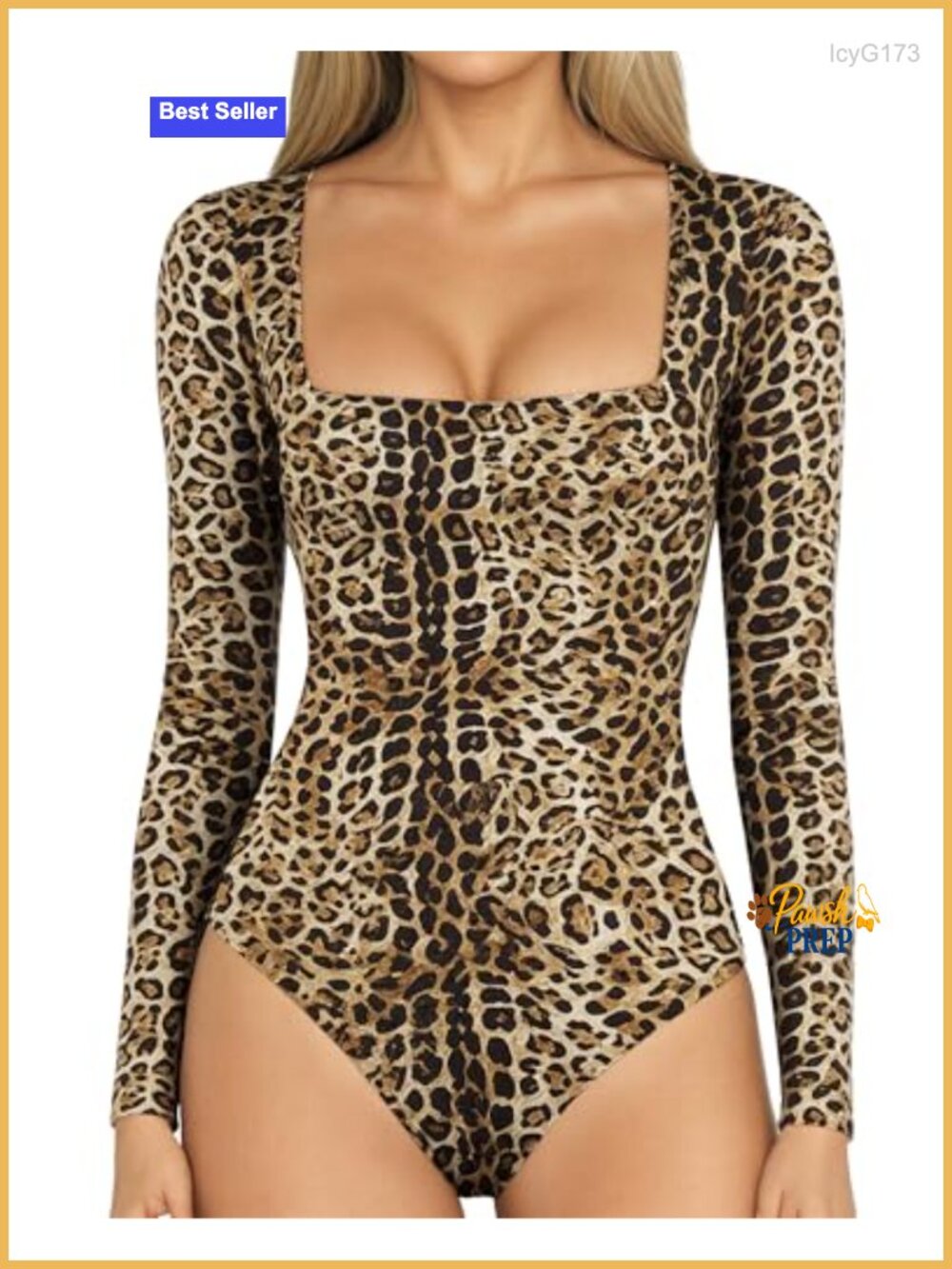 Women's Square Neck Long Sleeve Bodysuit High Stretch Polyester Spandex Fitted